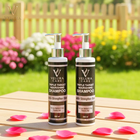 Velura Triple Target Nourishing Shampoo 200ml | Gentle Strengthening Shampoo for All Hair